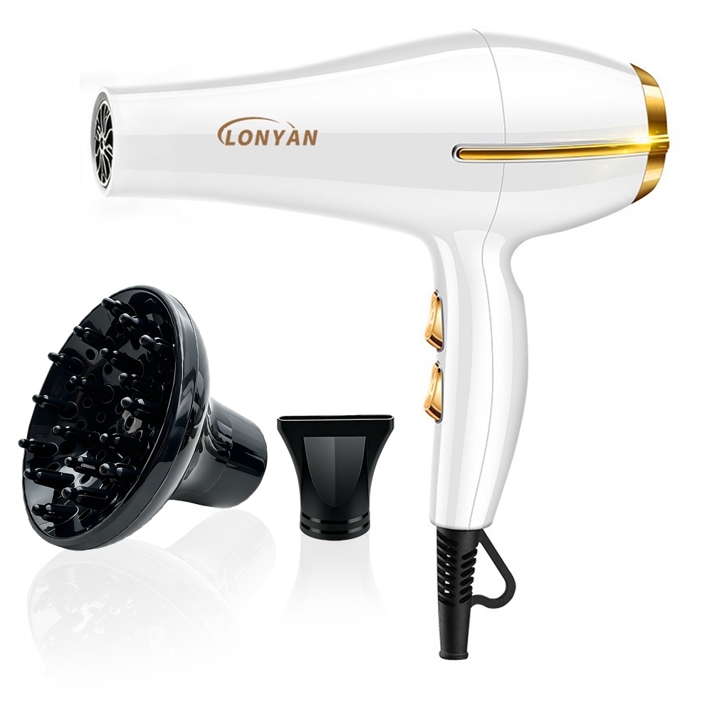 Secador de Cabelo Profissional 1200W Potente 127V Difusor Bocal Íons Negativos Turbo Anti-Frizz Secagem Rápida Uso Salão