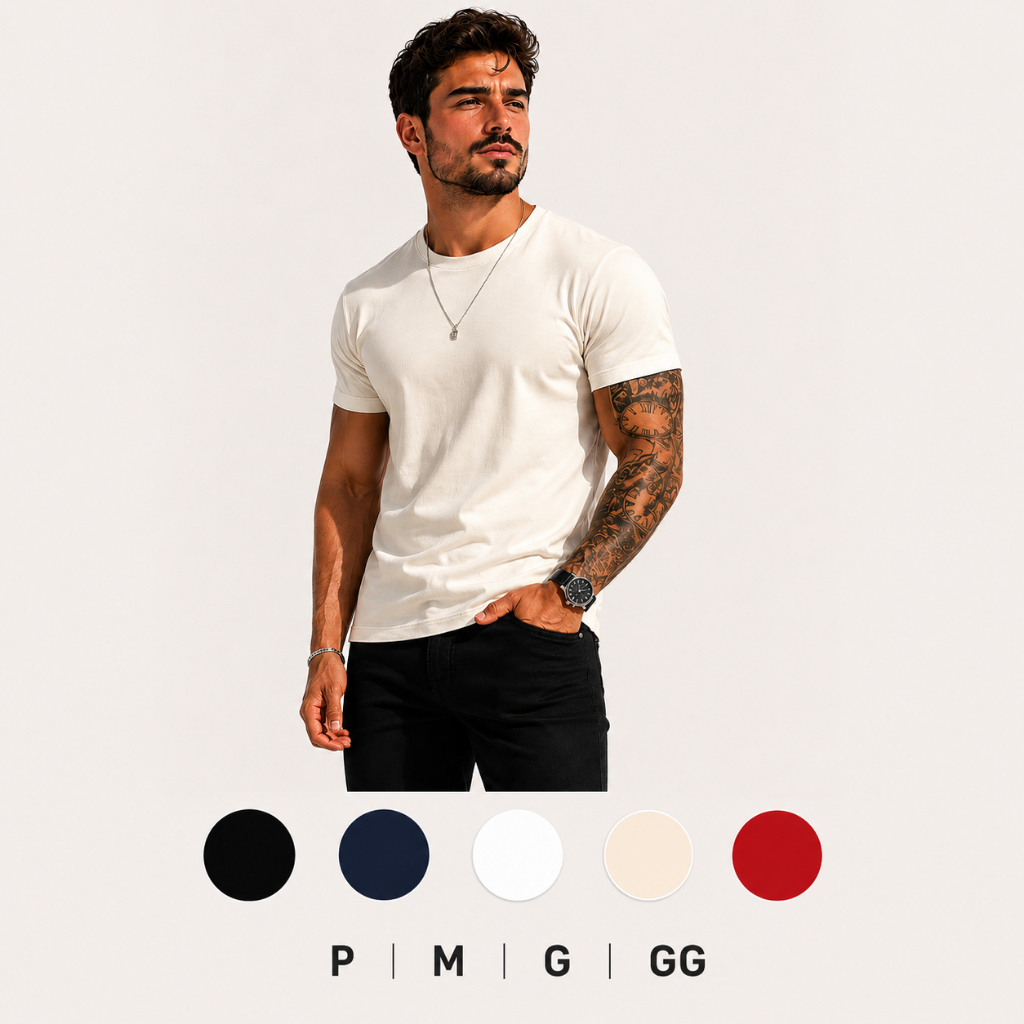 Camiseta Basica masculina, camisa masculina dia a dia, camiseta academia, camisa algodao