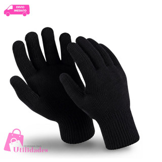 Luvas Unissex  Outono e Inverno Adulto Preta Masculina Feminina M G GG