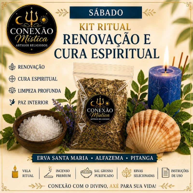 Kit de Banho | Renovação e Cura Espiritual | Banho + Vela + Incenso