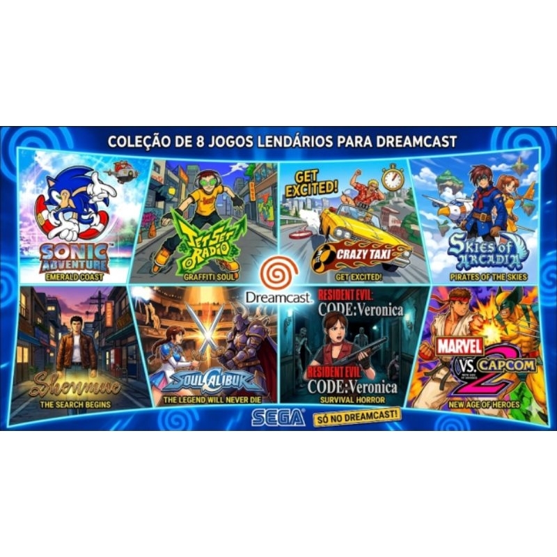 Coleção Clássicos Dreamcast - Monte seu  Kit com 8 cds