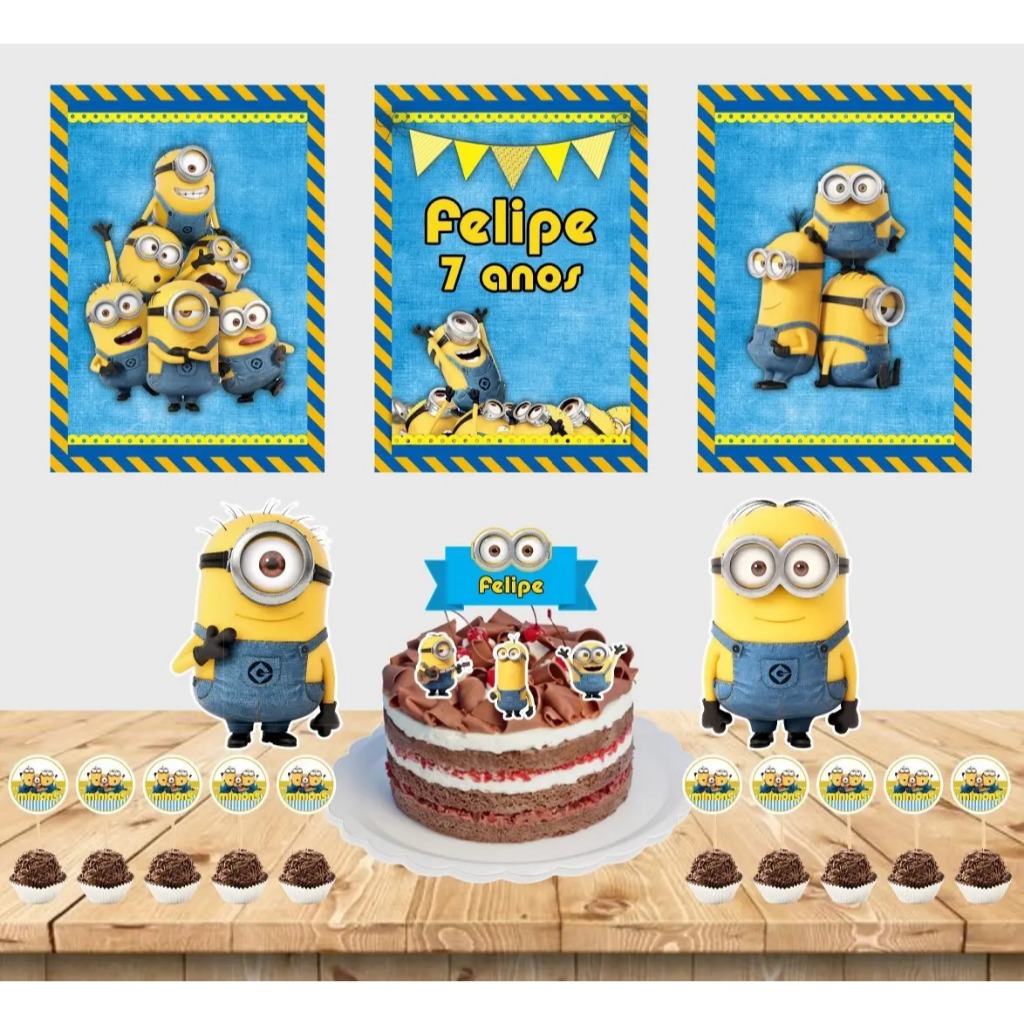 Kit festa em casa personalizado fazemos todos os temas Minios