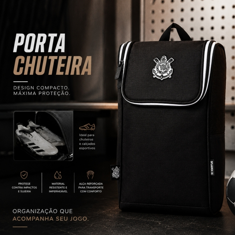 Porta Chuteira Masculina Juvenil Menino Futebol Time Corinthians SCCP Timão Original 10909
