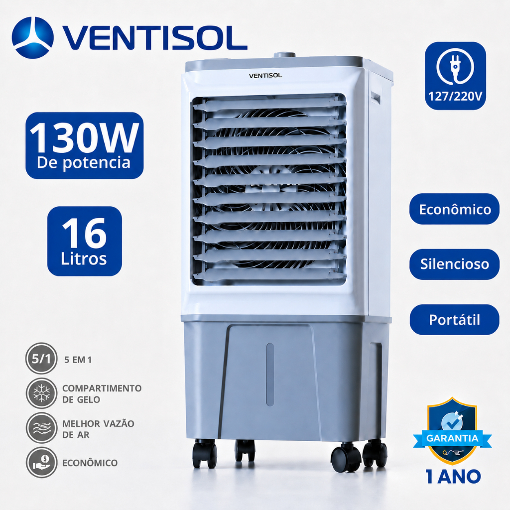 Climatizador de Ar Ventisol 16 Litros 130W 127/220V