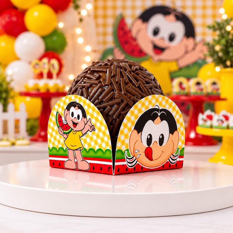 50 a 200 Forminhas Personalizadas de Doce Brigadeiro Docinhos Festa Infantil no Tema MAGALI 4 Pétalas para Aniversário