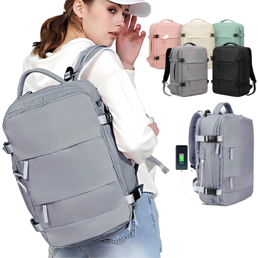 Mochila Viagem Feminina Masculinas Multifuncional Reforçada Impermeável Expansível Mochila Notebook