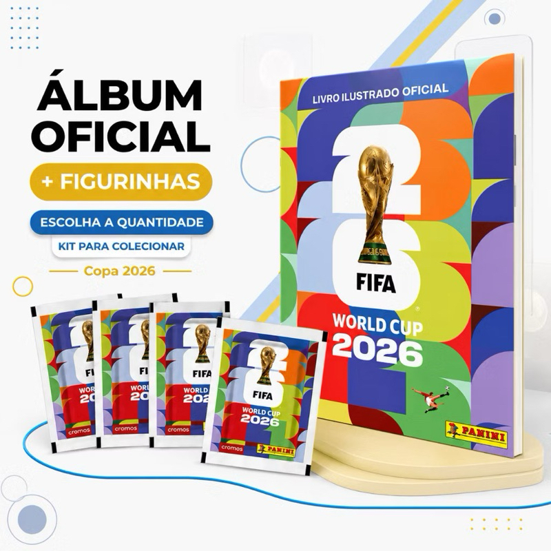 Álbum Copa do Mundo 2026 + Figurinhas Original Panini + Figurinhas Capa Mole