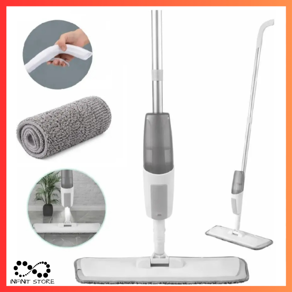Mop Esfregão Spray Para Limpeza De Chão Com Refil Microfibra Reutilizável