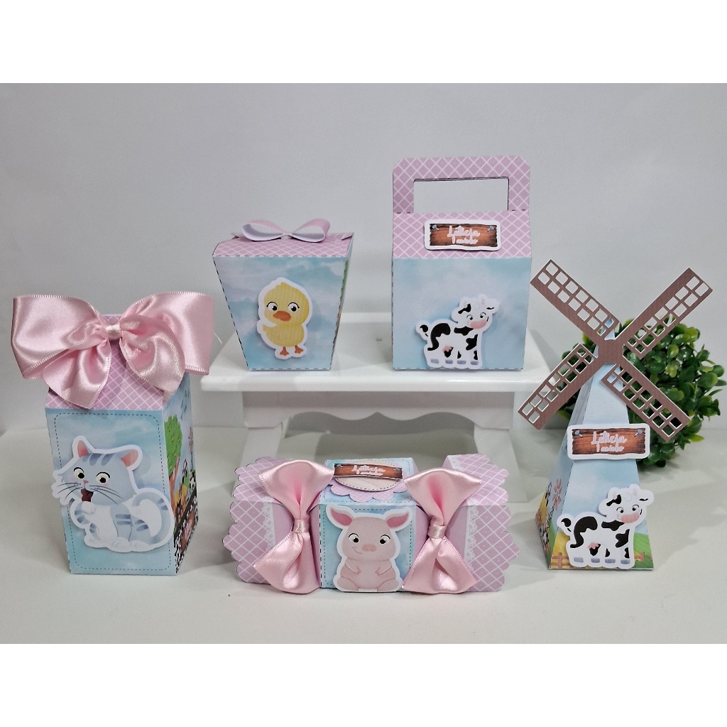Envio rápido Kit Festa Fazendinha Rosa Lembrancinha Aniversário Festa Infantil