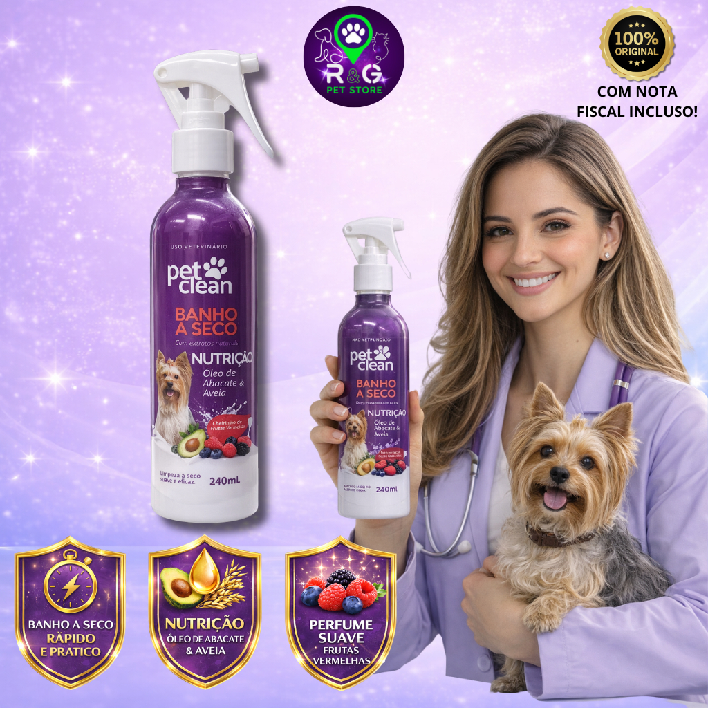 Banho a Seco Pet Clean Cachorro Gato Cães Pet  240ml