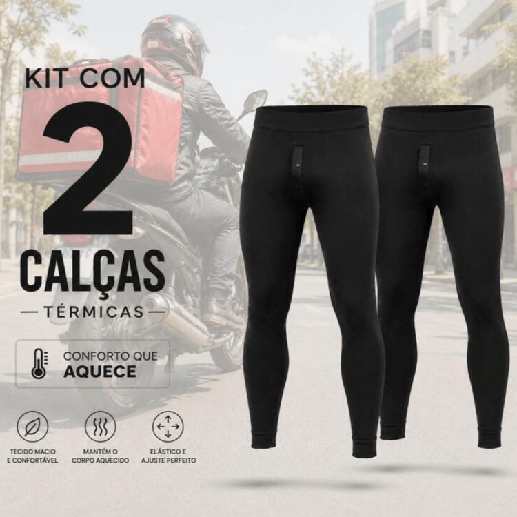 kit até 2 Calça Masculina Grossa peluciada com Botão Premium Para frio Meia Segunda pele