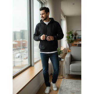 No.4 Moletom Masculino Canguru com Capuz Premium  Flanelado Confortável Para Inverno