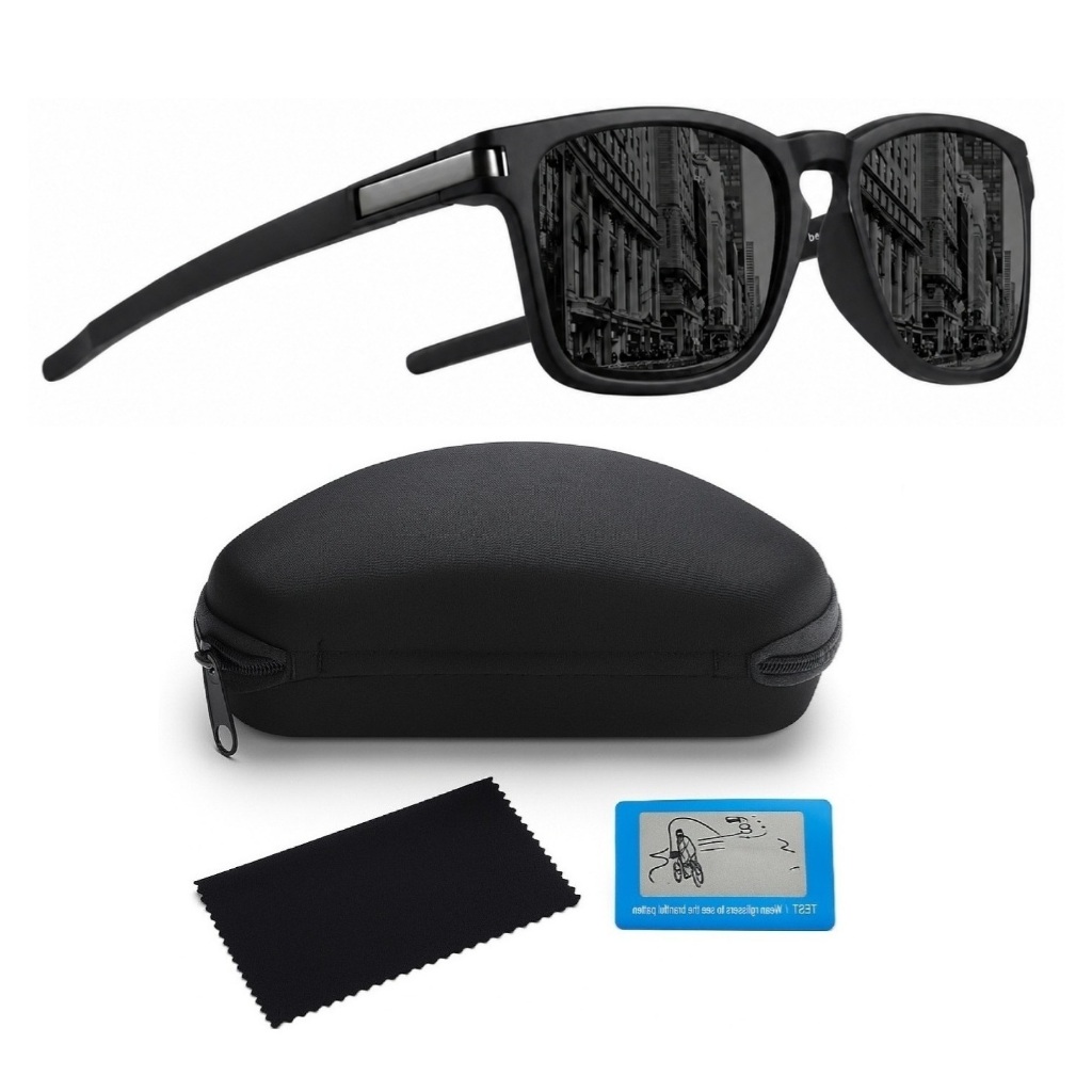 Óculos De Sol Quadrado Polarizado Proteção UV400 Masculino Feminino Esportivo Dirigir C/ Acessórios