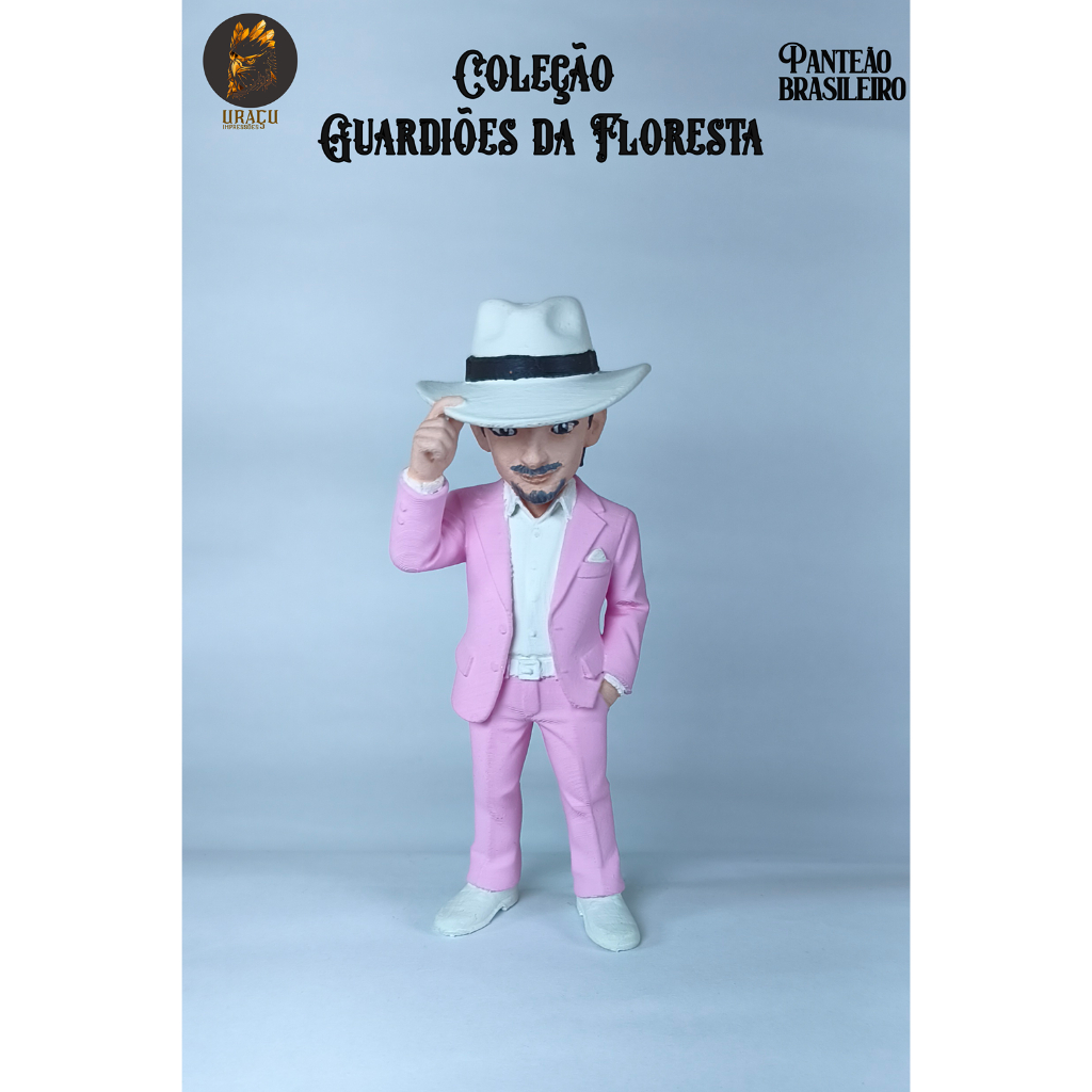 Boneco Miniatura lenda do Boto Impressão 3D Folclore Brasileiro plástico PLA pintura a mão