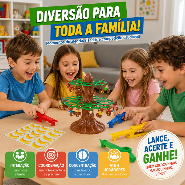 Brinquedo Interativo Infantil Pula Macaco Jogo Educativo Estimula Coordinacao Motora Diversao
