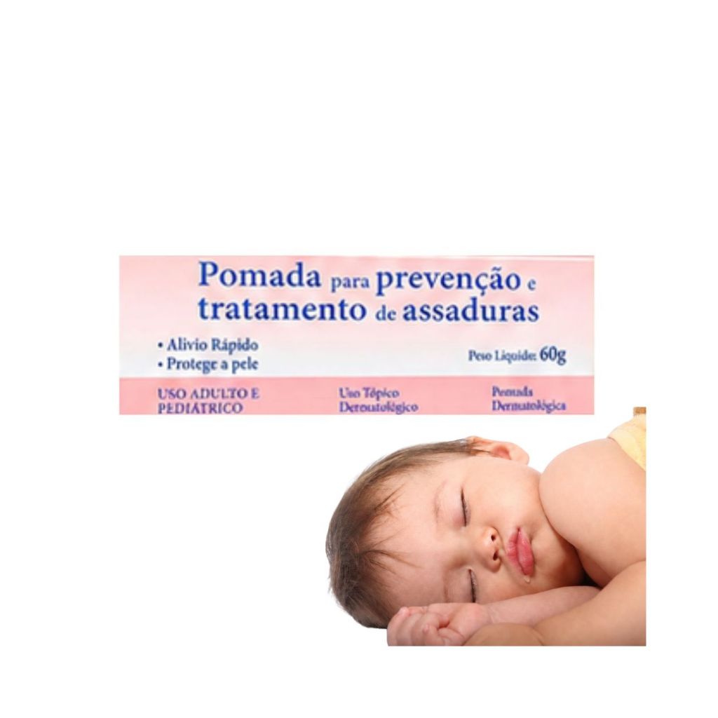 Pomada para Assaduras 60g Creme Protetor Confortável Cuidado Pele Preventivo Contra Irritação