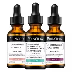 Principia Kit Trio de Séruns Anti-Acne c/ Mix-01 + Sérum Niacinamida Nc-10 + Sérum Ácido Mandélico AM-10