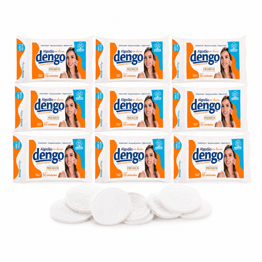 Kit 3 / 6 / 9 Algodão em Disco Dengo Sistema Zip Abre e Fecha Removedor Maquiagem Esmalte Limpeza