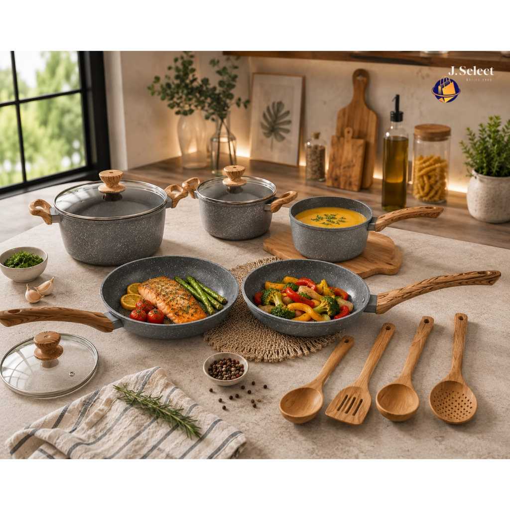 conjunto 4 panelas e 3 utensílios de cozinha jogo de panelas antiaderente revestimento cerâmico