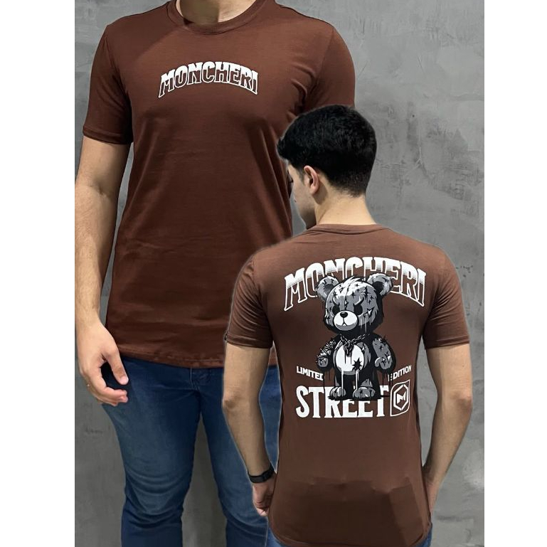 CAMISA MASCULINA LONG LINE PREMIUM MONCHERI JEANS 98% ALGODÃO 2% ELASTANO MODA COLADINHA JOGADOR CARO