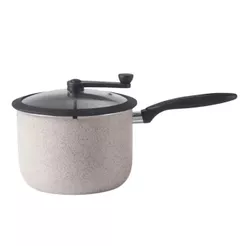 Panela Pipoqueira Grande Vanilla Tampa de Vidro Mexedor Antiaderente 5,5L