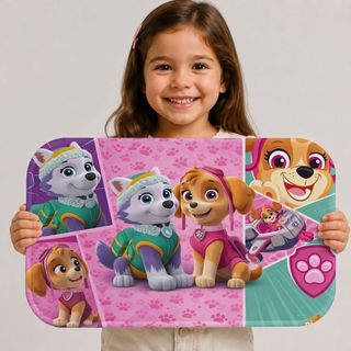 Tapete Skey Infantil Antiderrapante 60x40 Alta Qualidade Aveludado Macio Lavável e Resistente Patrul