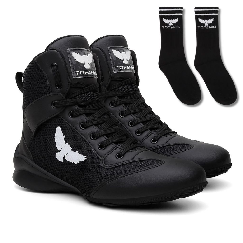 Bota de Treino Musculação Fitness Unissex Classic Tofanin Meia Training Esportiva Algodão Cano Alto