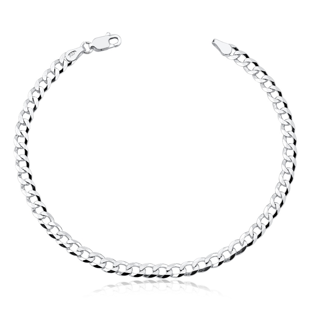Pulseira Masculina Prata Maciça 925 Grumet - 3mm