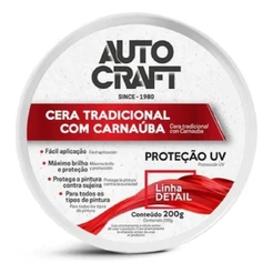 Cera Automotiva Auto Craft em Pasta 200g Proteção UV e Brilho com Carnaúba