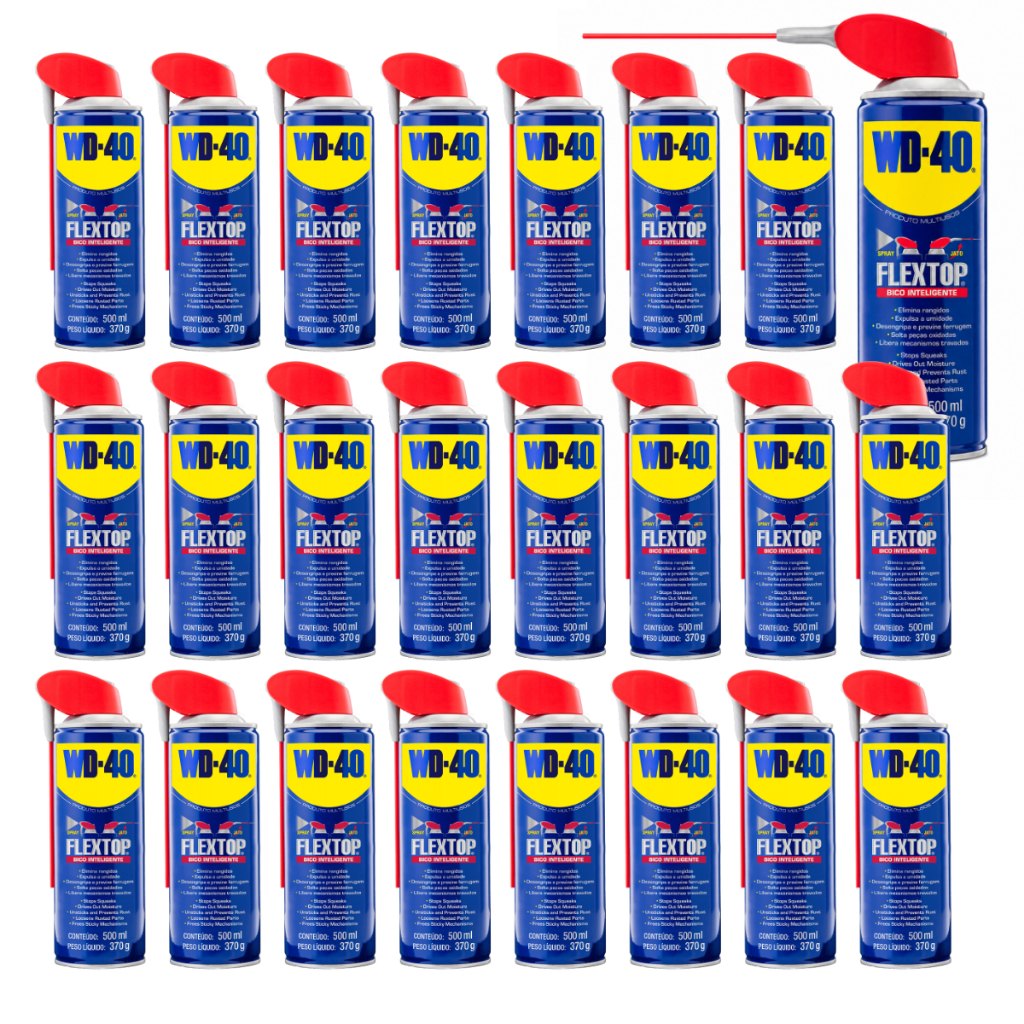 Kit 24 Wd40 Spray Flextop 500ml Lubrificante Desengripante Anticorrosivo Wd-40