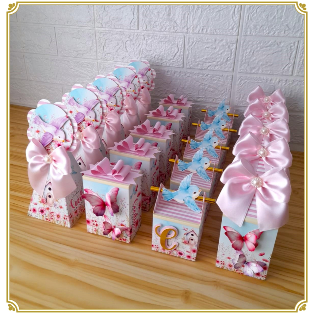 Caixas Personalizadas 3D Tema Jardim Encantado – Festa Infantil / Aniversário - Envio Rápido