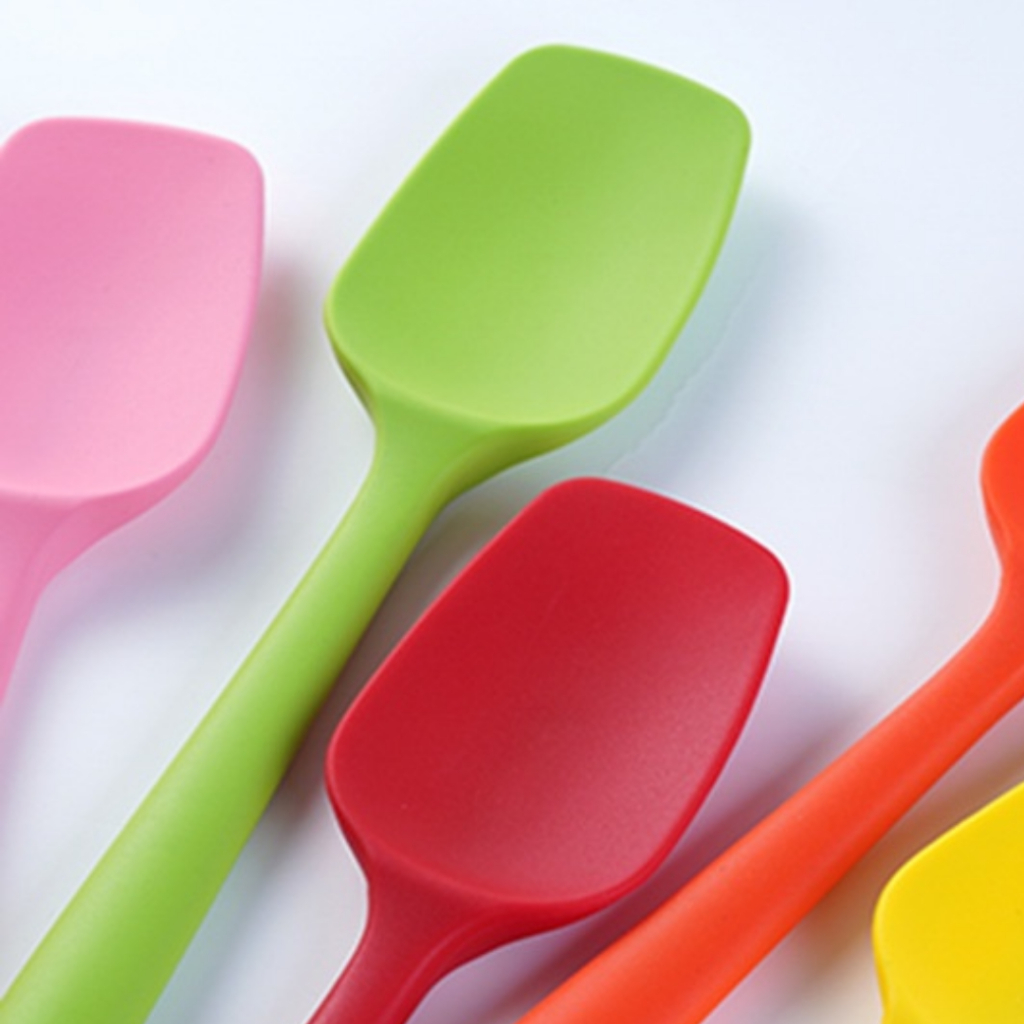 Espátula de Silicone para Cozinha Colher Pá Utensílio Culinária Confeitaria Bolo Cabo com Furo 20cm