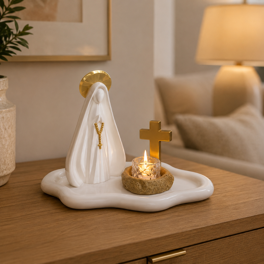 Mini Oratório Decorativo Nossa Senhora Aparecida, mae com Luz ENVIO RAPIDO, FOTOS REAIS DO PRODUTO