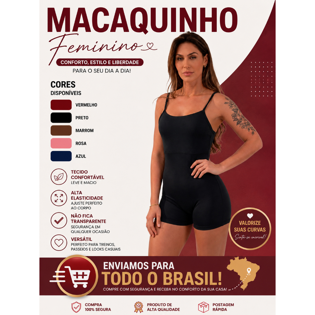 Macaquinho feminino (Zero Transparência)
