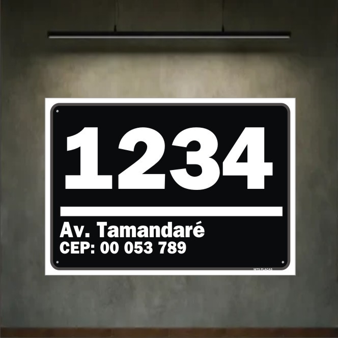 Placa com SEU ENDEREÇO Personalizada - Número Residencial e Nome da Rua Avenida cep casa