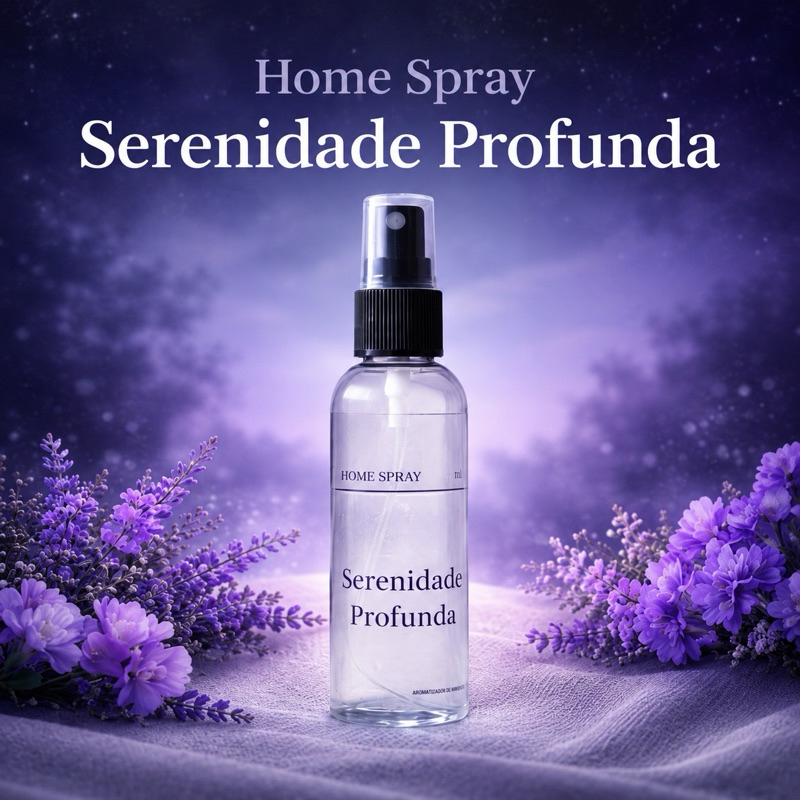 Imagem Perfume para casa | Home Spray Serenidade Profunda 60ml Aromatizador Ambiente Lavanda Violeta Musk Relaxante