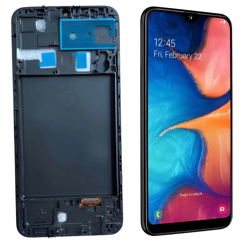 Tela Frontal Display Lcd Touch Compatível Samsung A20 A205 Com Aro Premium