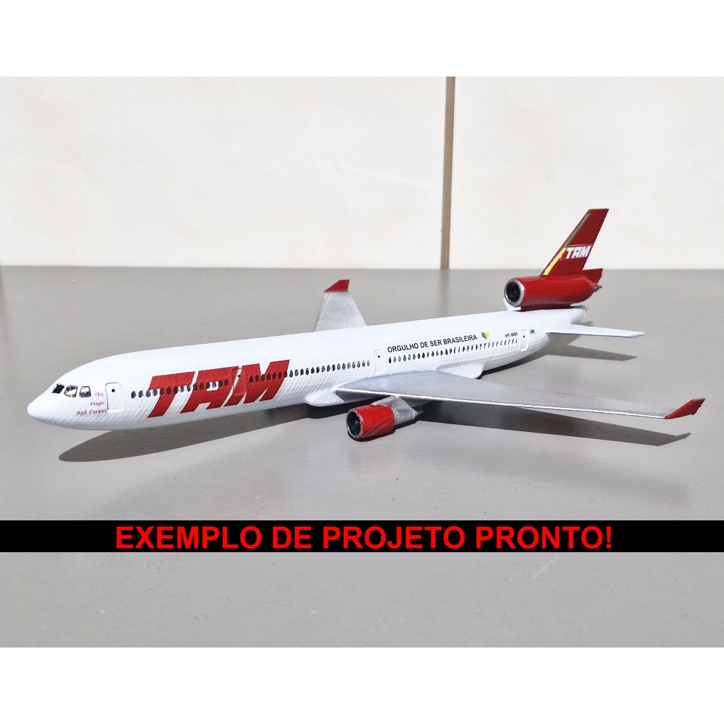 Avião MD11 Miniatura Maquete Para Personalizar Plastimodelismo TAM VARIG Presente Decoração