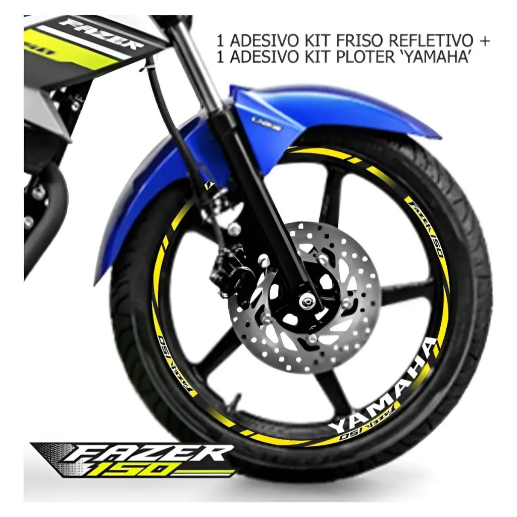 Kit Adesivo Friso Refletivo Plotter Roda Yamaha Fazer 150cc