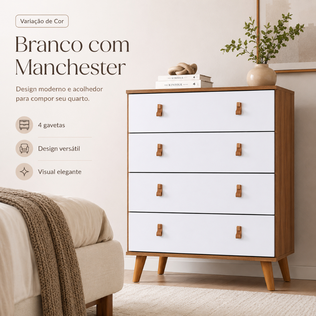 Cômoda Encanto Para Casa Quarto Organizador Bebê Reforçada Gaveteiro Batrol Promoção Linha Premium F