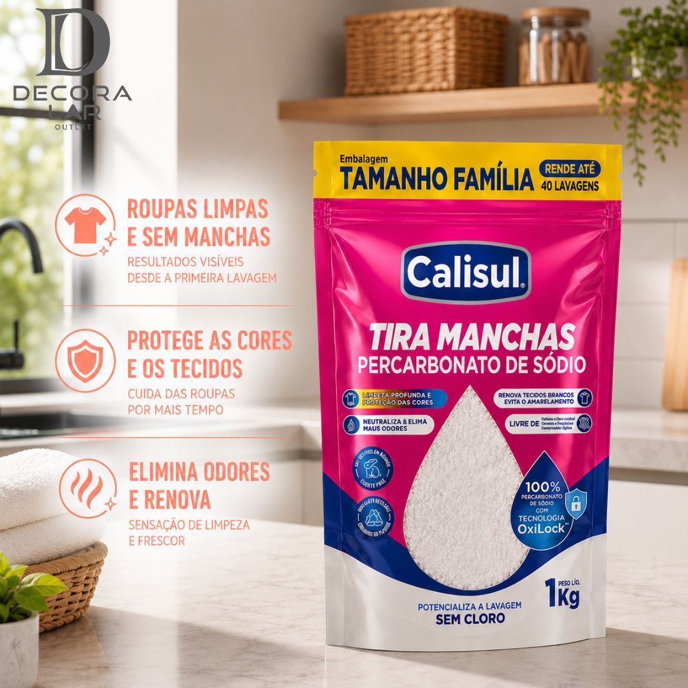 Tira Manchas Percarbonato De Sódio Para Roupas Brancas e Coloridas