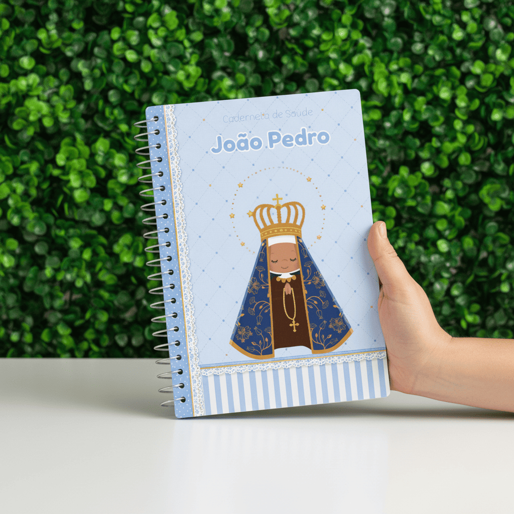 Caderneta de Vacinação Atualizada Menino Nossa Senhora Aparecida Capa Dura