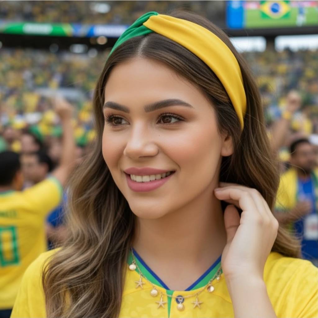 Turbante Faixa de Cabelo Brasil Seleção Brasileira Esportes Exclusivo