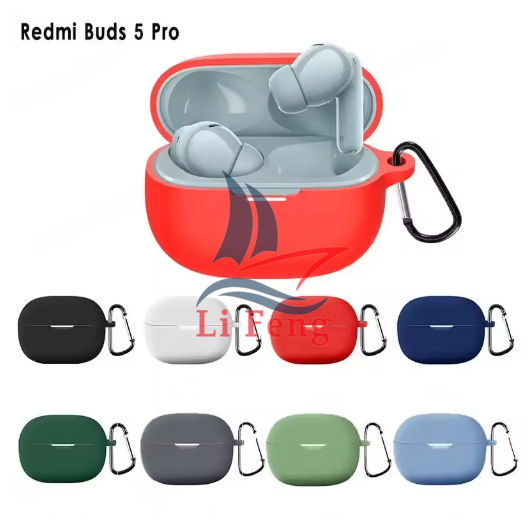 Capa de Silicone Impermeável para Xiaomi Redmi Buds 5 Pro, Soft Shell protetora,