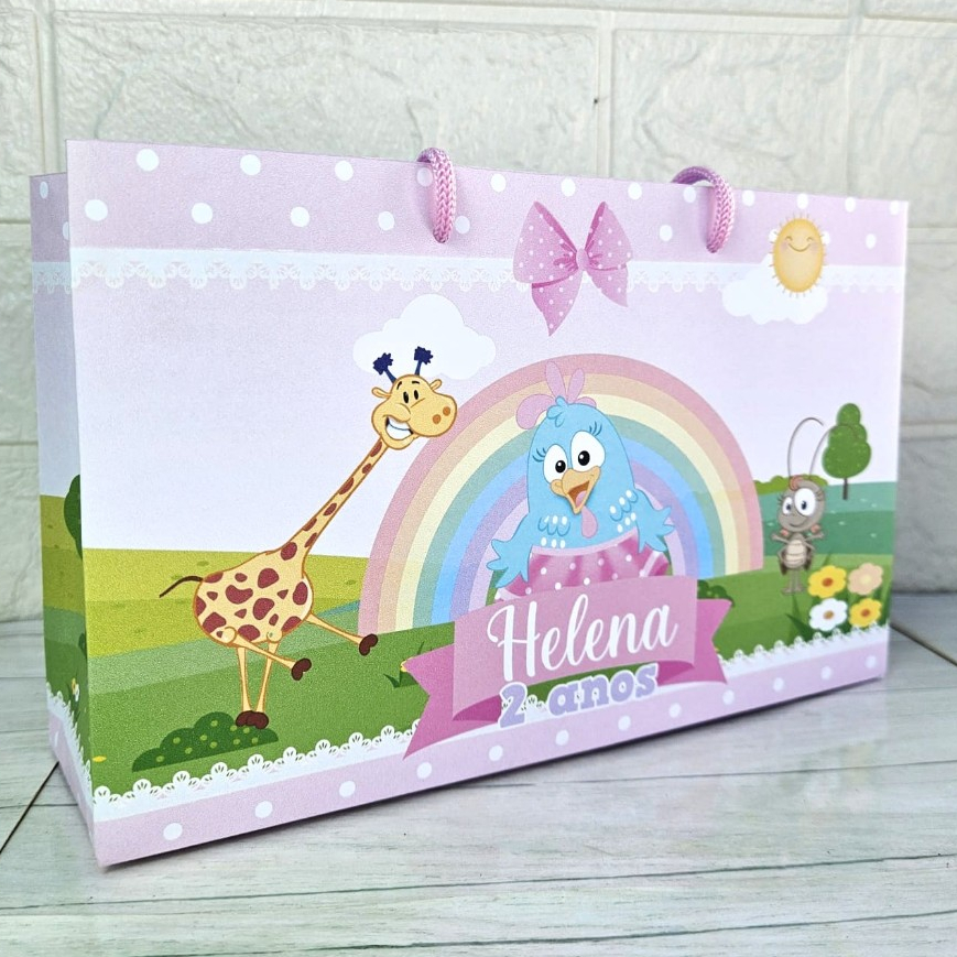 Kit Sacolas Surpresa Galinha Pintadinha Personalizada | Lembrancinhas Festa Infantil Aniversário