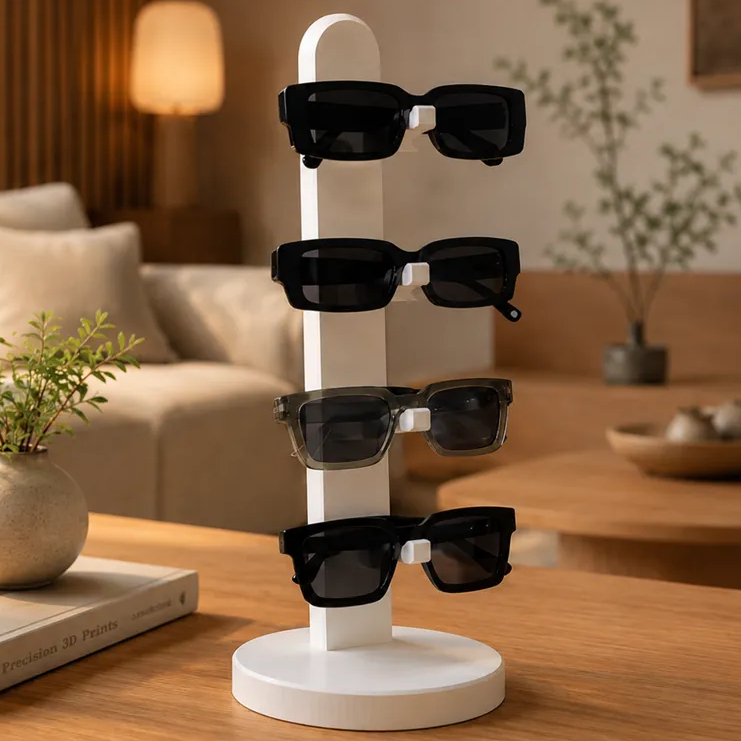 Suporte Expositor Porta Oculos Sol Grau Leitura Organizador Mesa Balcao Loja Vitrine 4 Lugares Plastico Premium Moderno