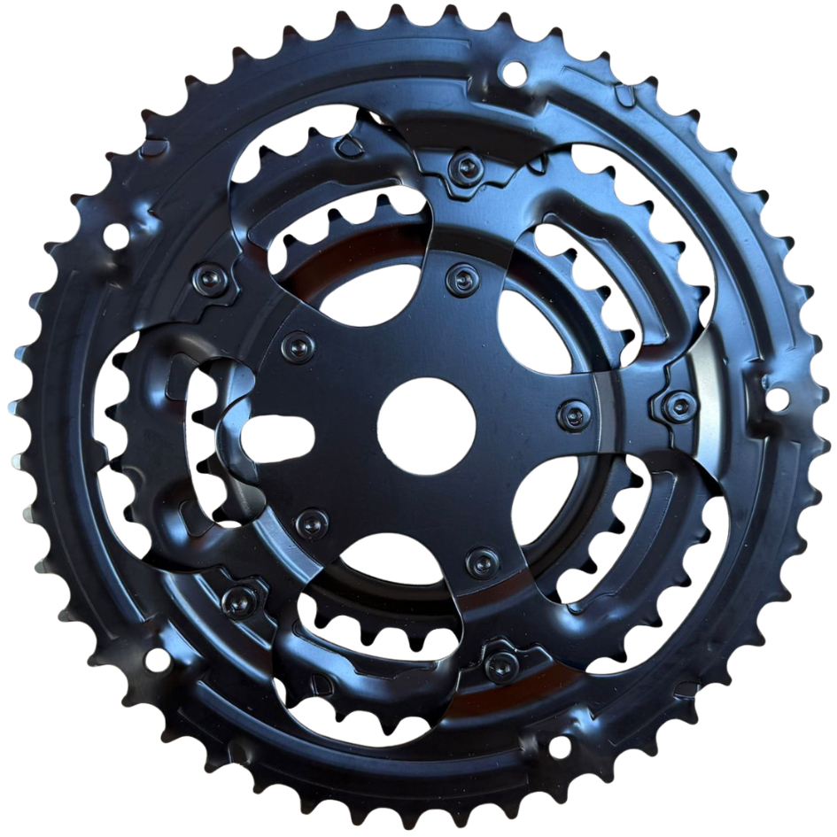 Coroa Engrenagem Dentada Bicicleta de Marcha Tripla 28/38/48 para Pedivela Monobloco 140mm e 165mm
