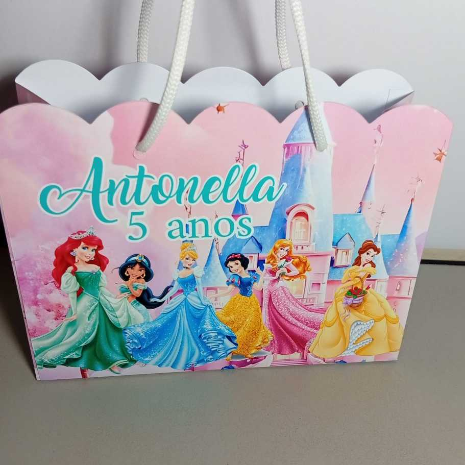 Sacola Personalizada PRINCESAS | Lembrancinha Aniversário Infantil menina