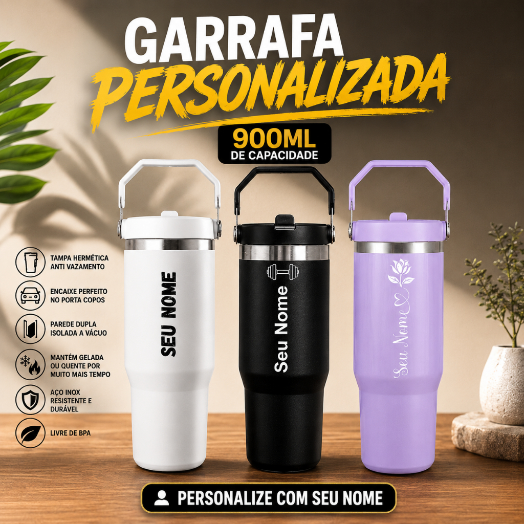Garrafa Térmica Flip Straw Tumbler 900ml
