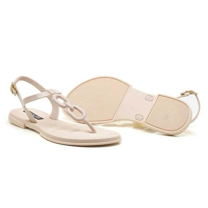 Sandália Feminina Corrente | Rasteira Elegante Confortável Casual Dia a Dia | Tendência